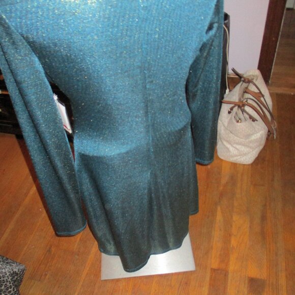 neww ith tags guess green blue sparkly material dress long sleeve sz 10 - Picture 1 of 7
